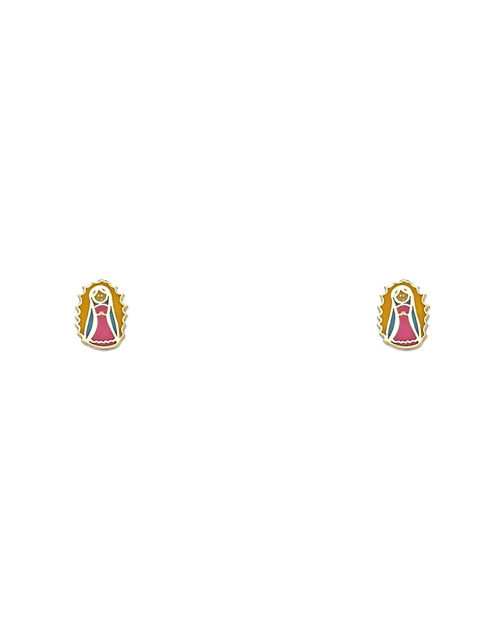 14K Yellow Gold Enamel Stud Earrings (ST-0454)