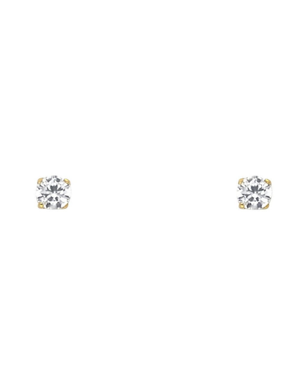 14K Yellow Gold Round 3mm Stud Earrings (ST523-04(APR) (ST-0523-04)