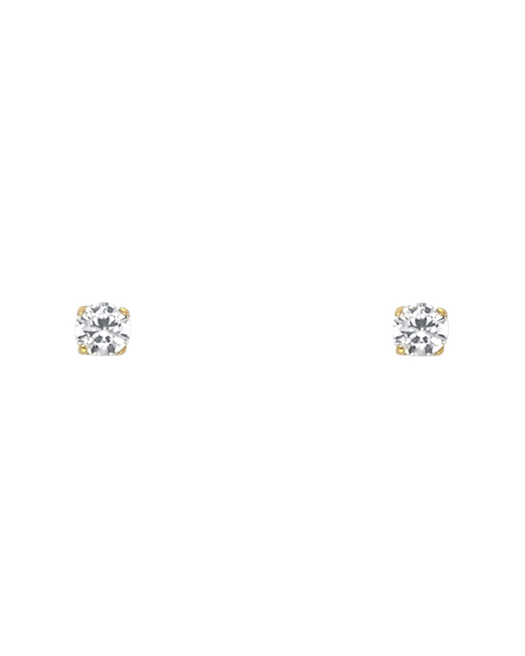 14K Yellow Gold Round 3mm Stud Earrings (ST523-04(APR) (ST-0523-04)