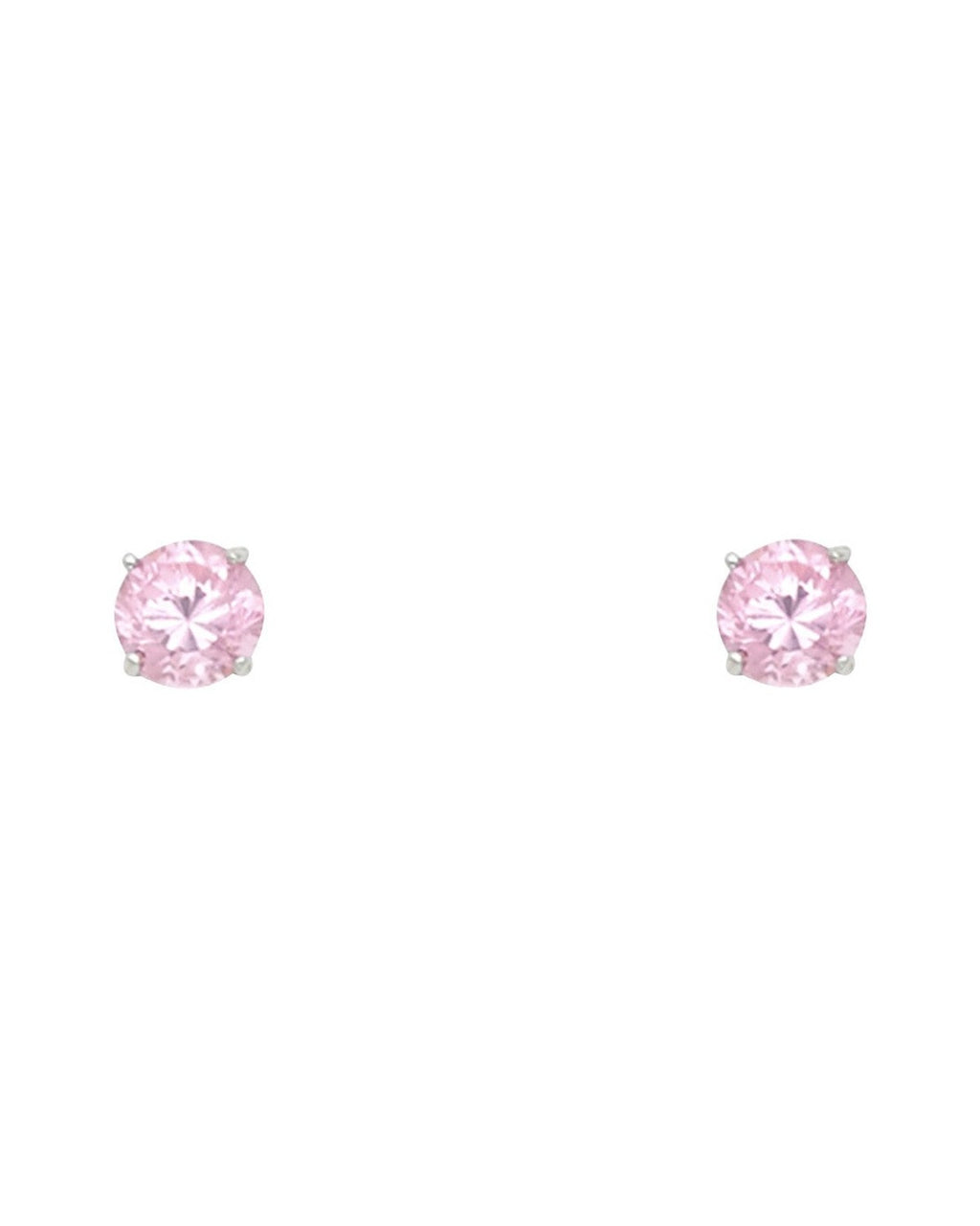 14K White Gold Round 4mm Stud Earrings (ST525-10(OCT) (ST-0525-10)
