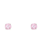 14K White Gold Round 4mm Stud Earrings (ST525-10(OCT) (ST-0525-10)