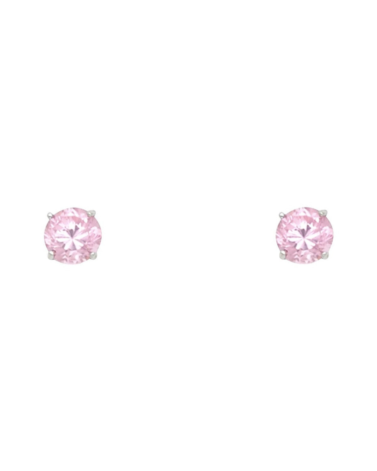 14K White Gold Round 4mm Stud Earrings (ST525-10(OCT) (ST-0525-10)