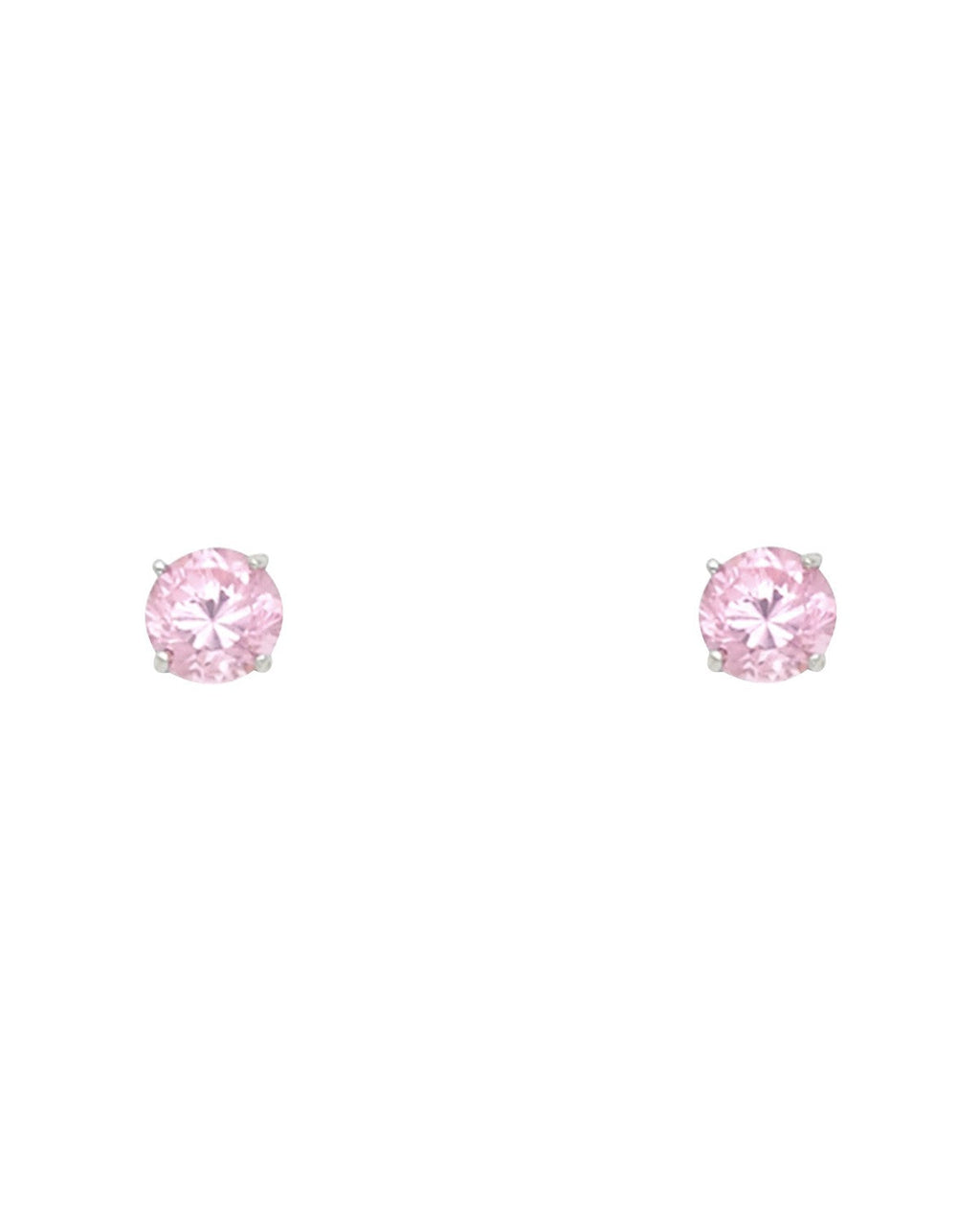14K White Gold Round 4mm Stud Earrings (ST525-10(OCT) (ST-0525-10)