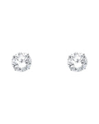 14K White Gold Round 7mm Stud Earrings (ST-0531)
