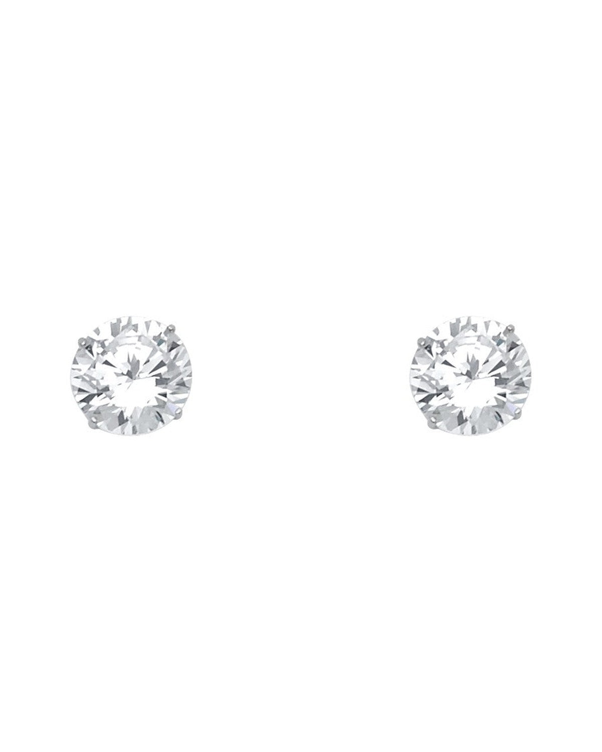 14K White Gold Round 7mm Stud Earrings (ST-0531)