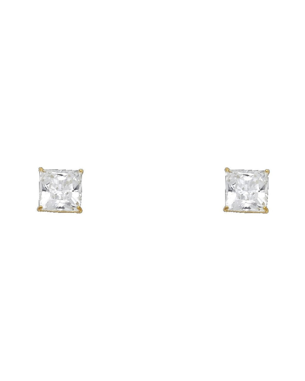 14K Yellow Gold Princess 6mm Stud Earrings (ST-0533)