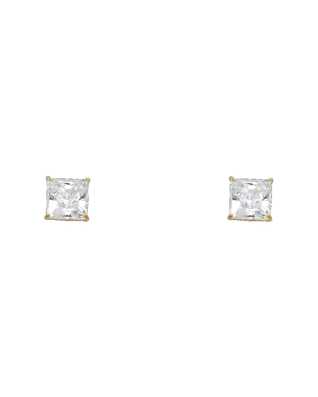 14K Yellow Gold Princess 6mm Stud Earrings (ST-0533)