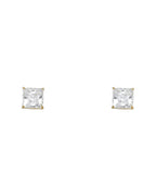 14K Yellow Gold Princess 6mm Stud Earrings (ST-0533)