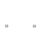 14K White Gold 4mm White Rhodium Plated Screw Back Ball Earrings (ST-0569)