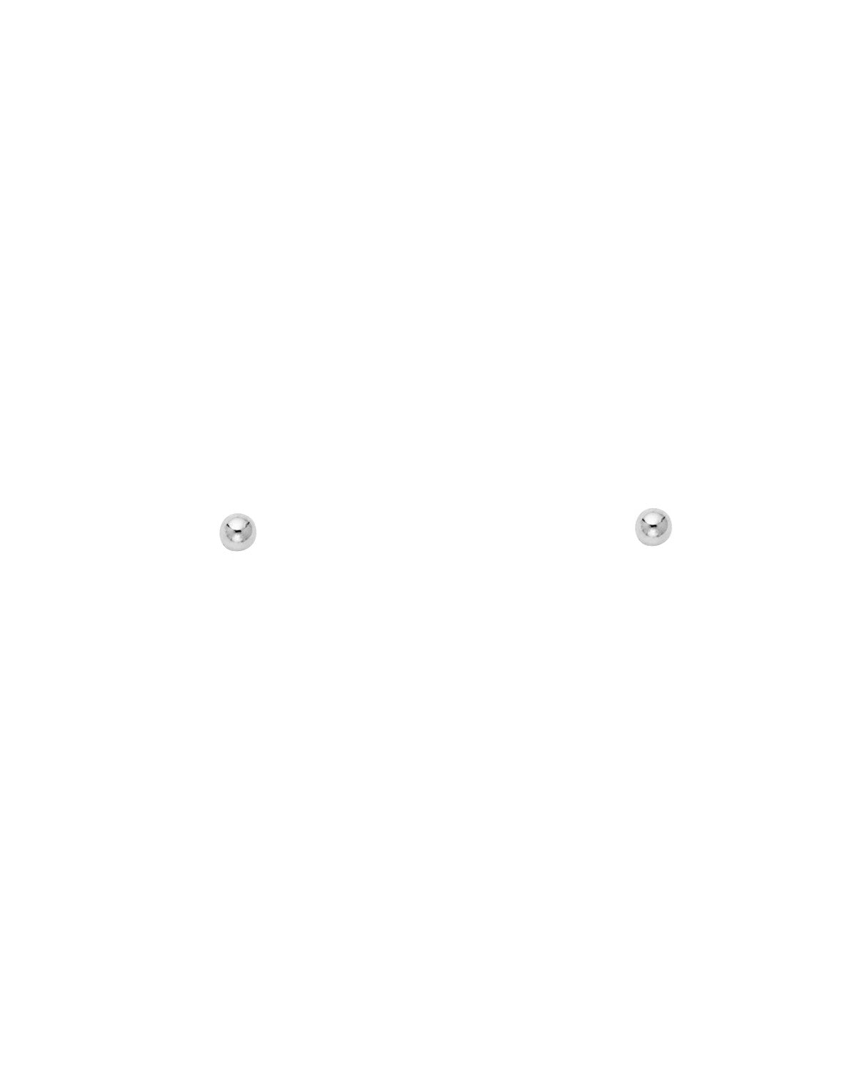 14K White Gold 2mm White Rhodium Plated Screw Back Ball Earrings (ST-0573)