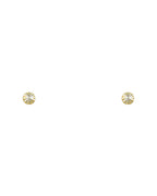 14K Yellow Gold Small DC Circle Screw Back Stud Earrings (ST-0587)