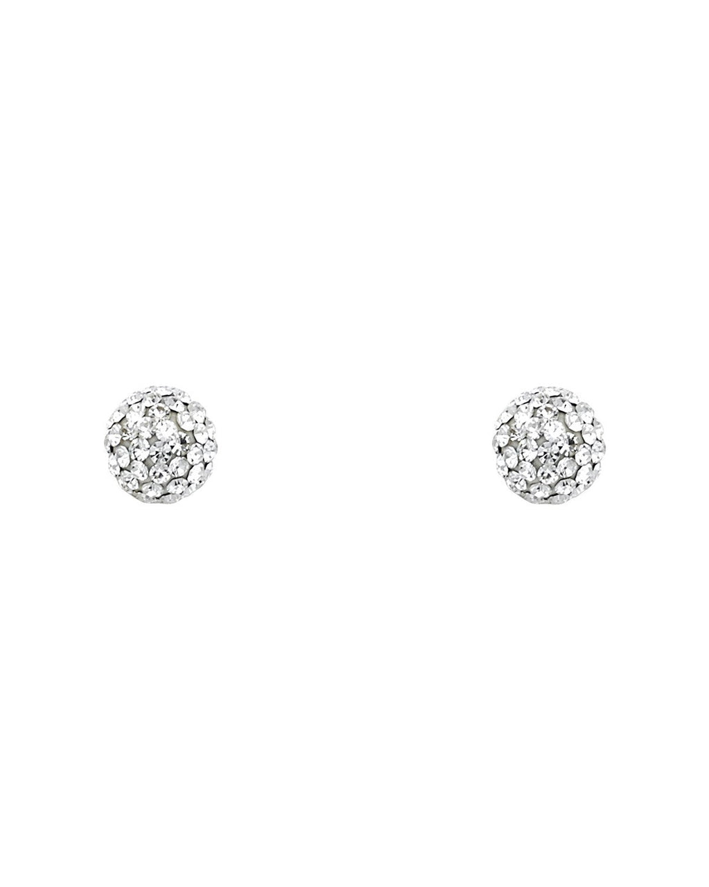 14K Yellow Gold Crystal Ball Stud Earrings with Screw Back (ST-0603)