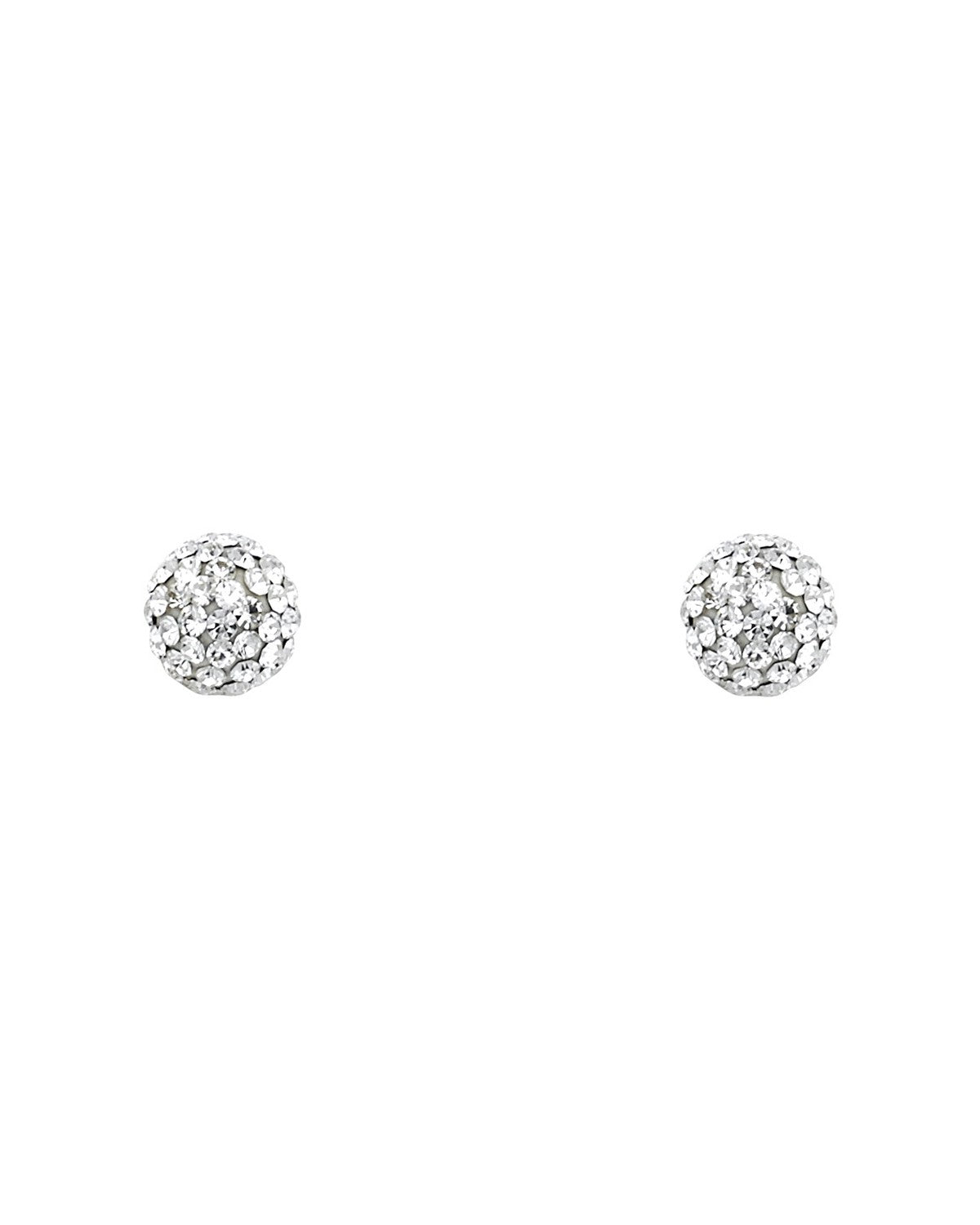 14K Yellow Gold Crystal Ball Stud Earrings with Screw Back (ST-0603)