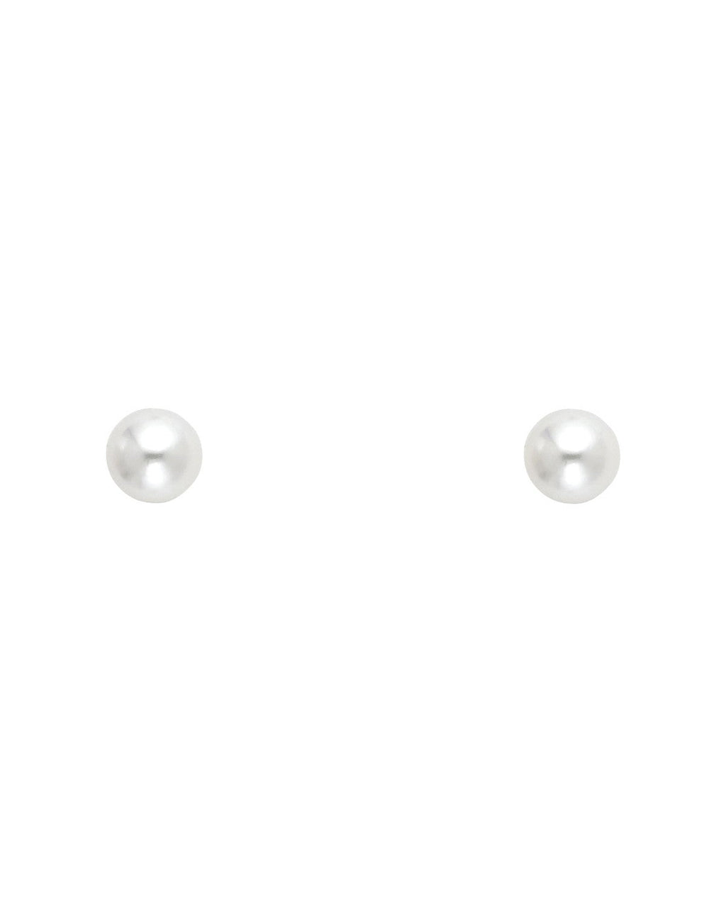 14K Yellow Gold 6mm Pearl Stud Earrings with Screw Back (ST-0612)