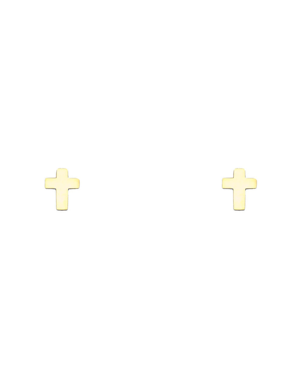 14K Yellow Gold Cross Stud Earrings with Screw Back (ST-0652)