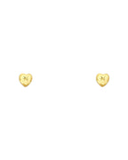 14K Yellow Gold Heart Stud Earrings with Screw Back (ST-0677)
