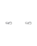 14K White Gold Infinity CZ Stud Earrings with Screw Back (ST-0748)