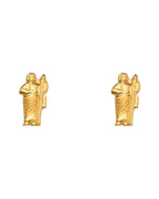 14K Yellow Gold San Judas Earrings with Screw Back (ST-0785)
