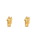 14K Yellow Gold San Judas Earrings with Screw Back (ST-0785)