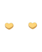 14K Yellow Gold Plain Heart Earrings with Screw Back (ST-0787)