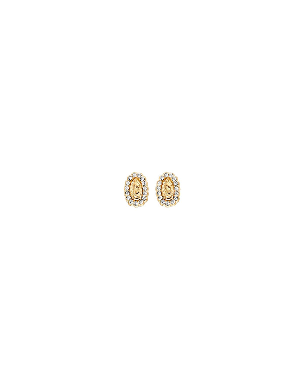 14K Yellow Gold CZ Guadlupe Earrings with Screw Back (ST-0801)