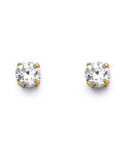14K Yellow Gold Round 2mm Stud Earrings with Screw Back (ST-0811)