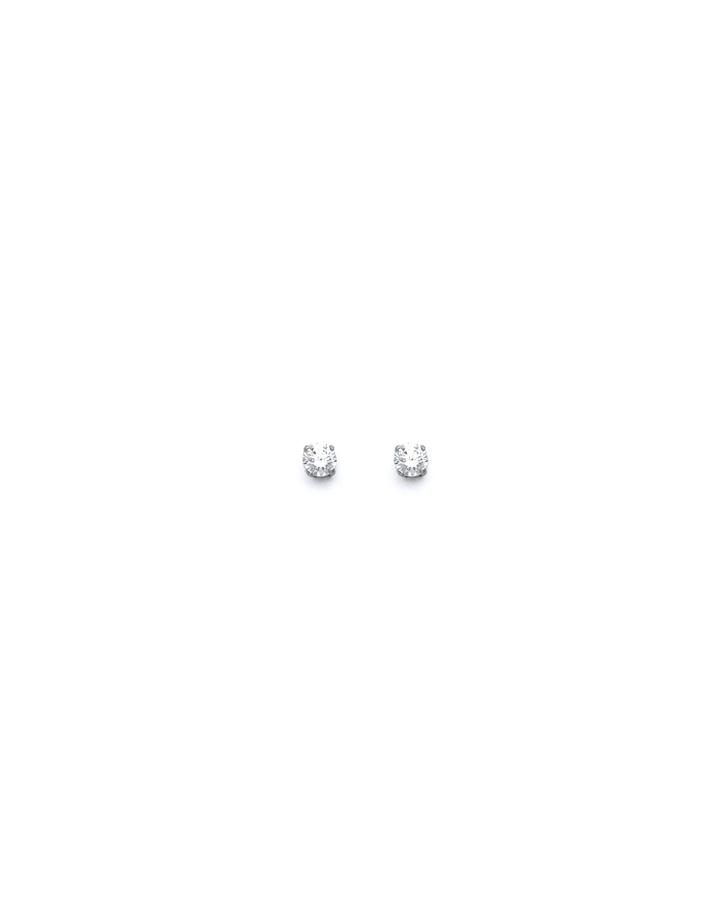 14K White Gold Round 2mm Stud Earrings with Screw Back (ST-0812)