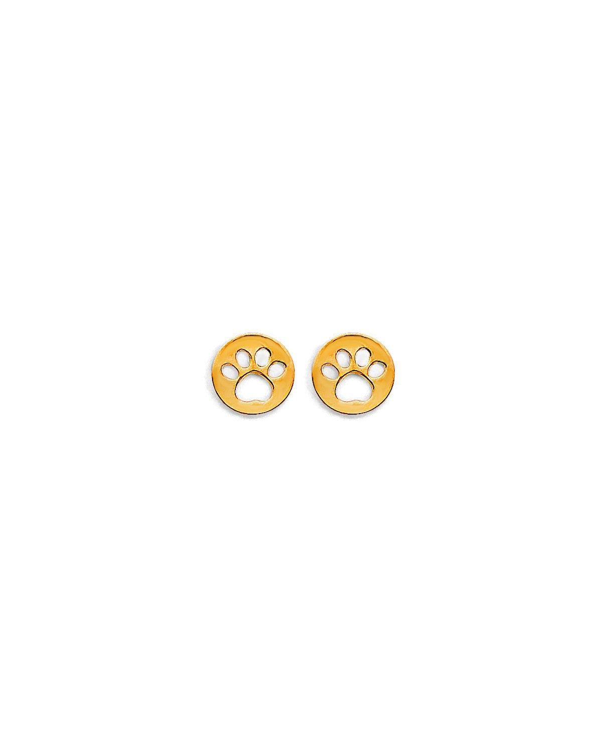 14K Yellow Gold Paw Stud Earrings with Screw Back (ST-0830)