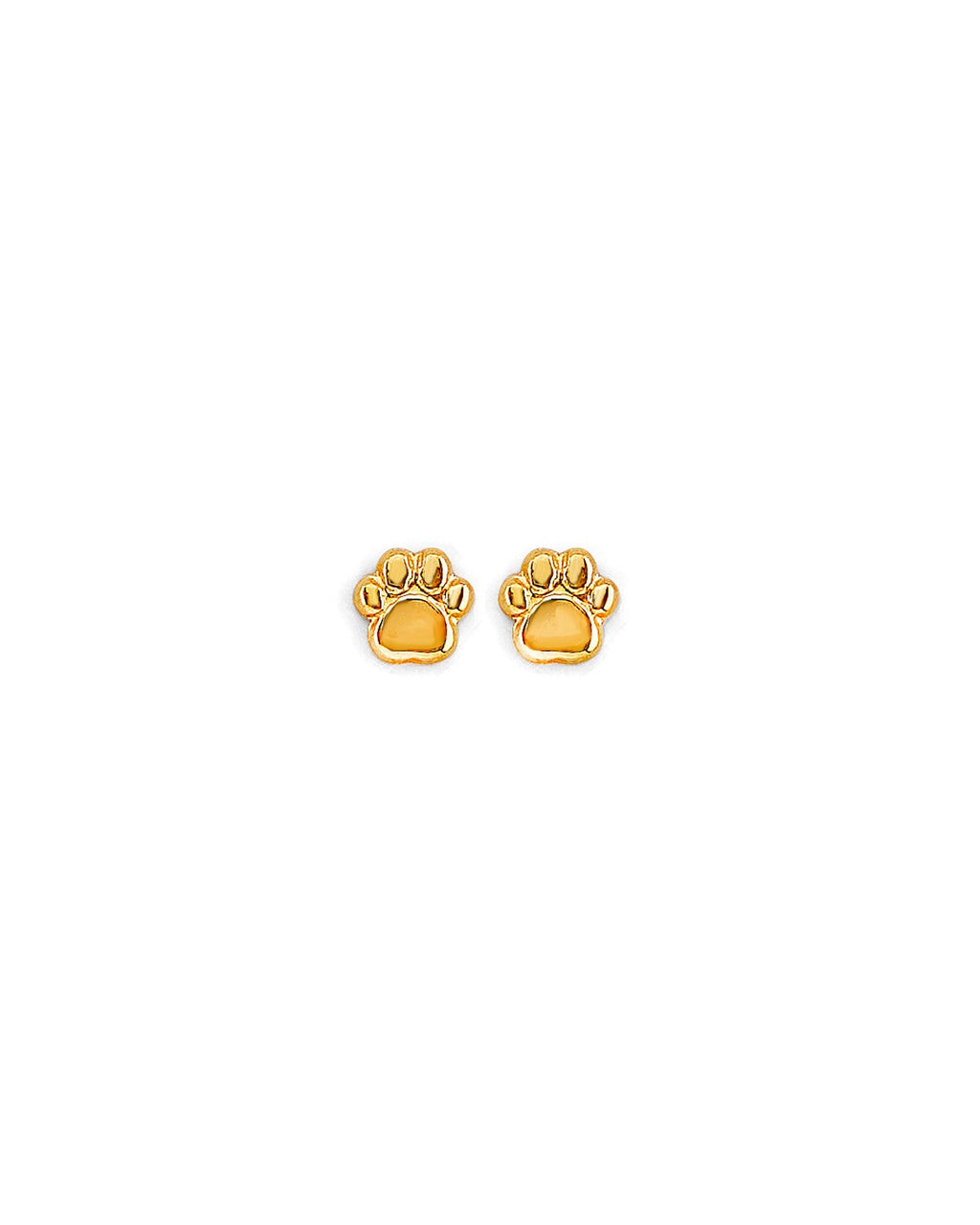 14K Yellow Gold Paw Stud Earrings with Screw Back (ST-0831)