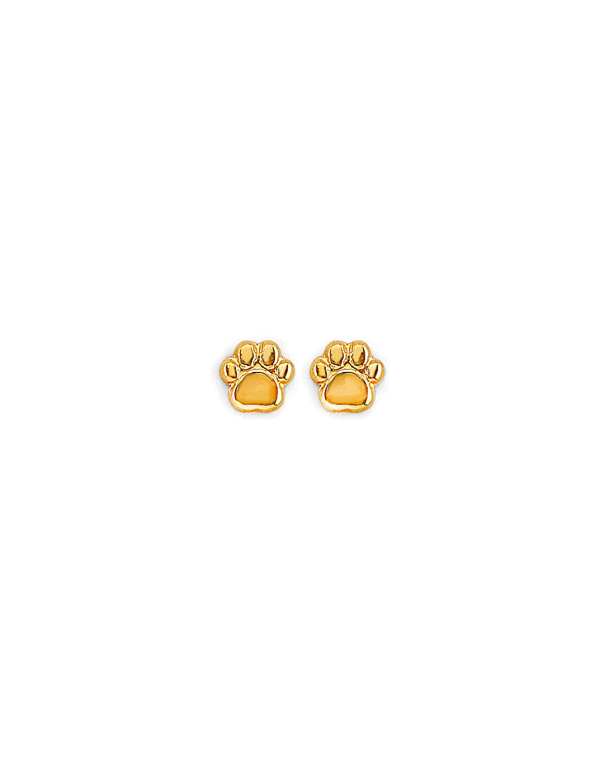14K Yellow Gold Paw Stud Earrings with Screw Back (ST-0831)