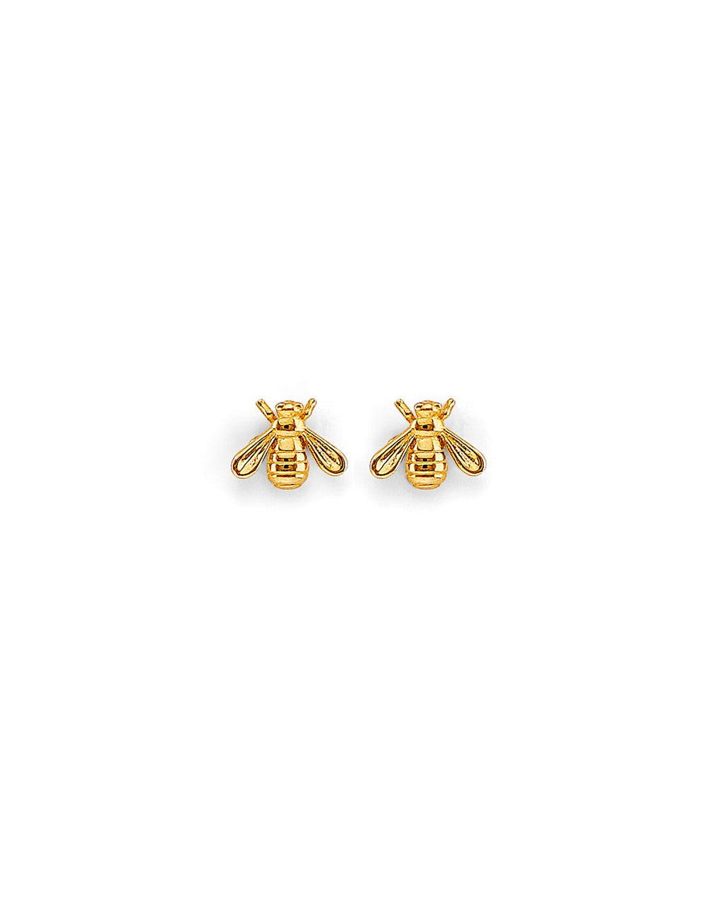 14K Yellow Gold Bee CZ Stud Earrings with Screw Back (ST-0835)
