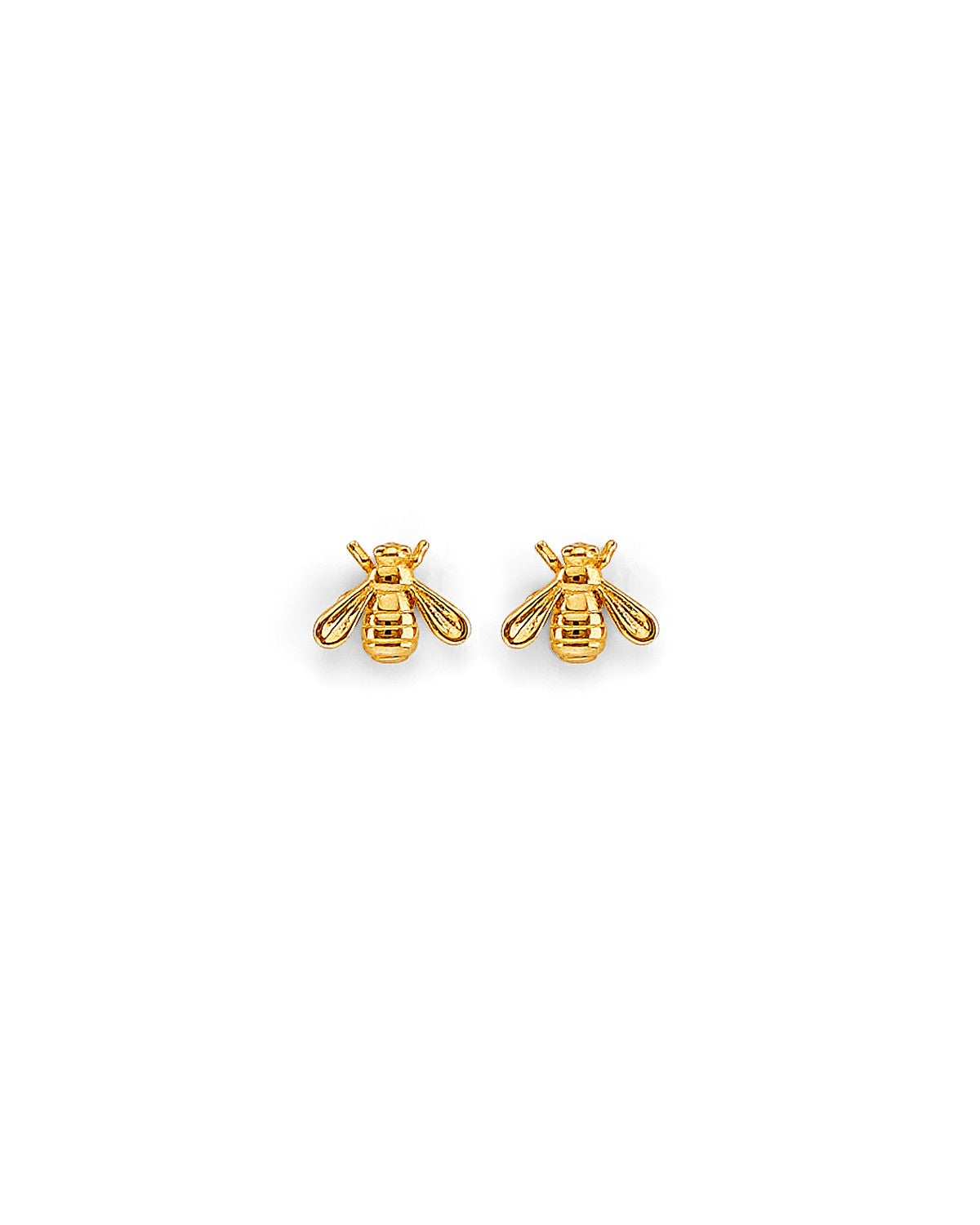14K Yellow Gold Bee CZ Stud Earrings with Screw Back (ST-0835)
