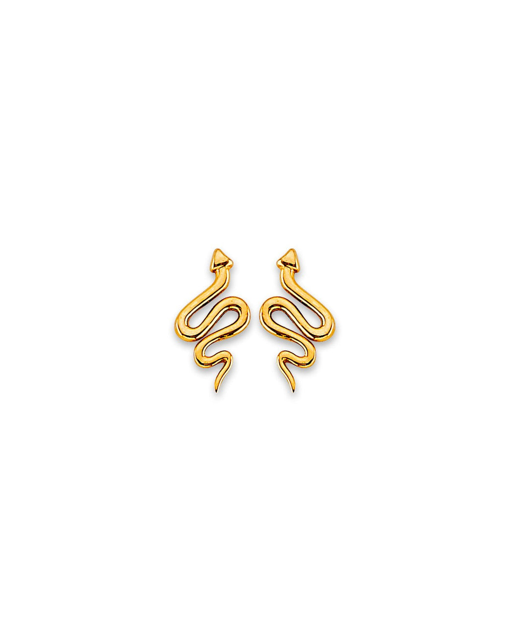 14K Yellow Gold Snake Stud Earrings with Screw Back (ST-0836)