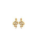 14K Yellow Gold Snake Stud Earrings with Screw Back (ST-0836)