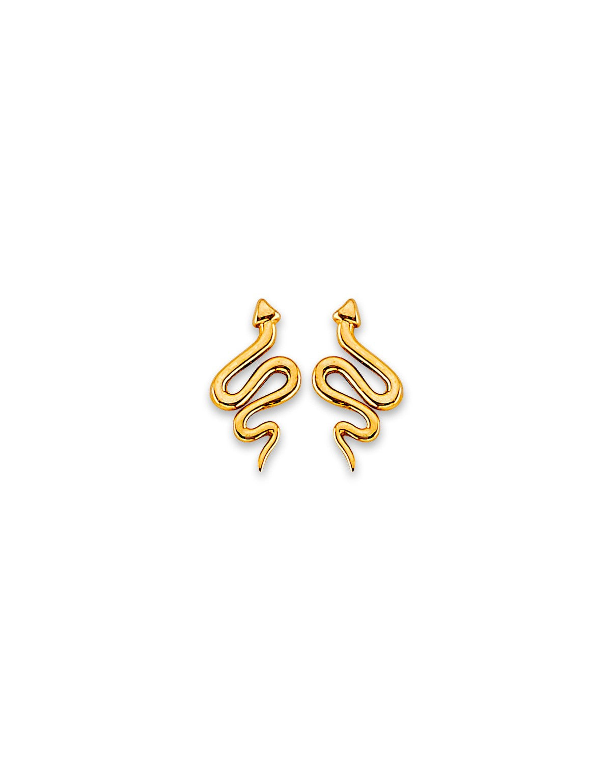 14K Yellow Gold Snake Stud Earrings with Screw Back (ST-0836)