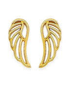 14K Yellow Gold Wing Stud Earrings with Screw Back (ST-0861)