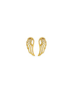14K Yellow Gold Wing Stud Earrings with Screw Back (ST-0861)