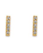 14K Yellow Gold CZ Stud Earrings with Screw Back (ST-0868)