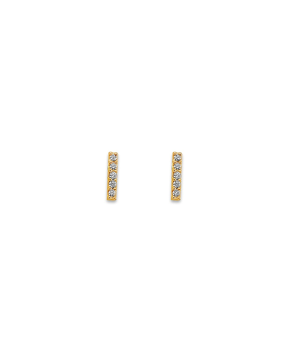 14K Yellow Gold CZ Stud Earrings with Screw Back (ST-0868)