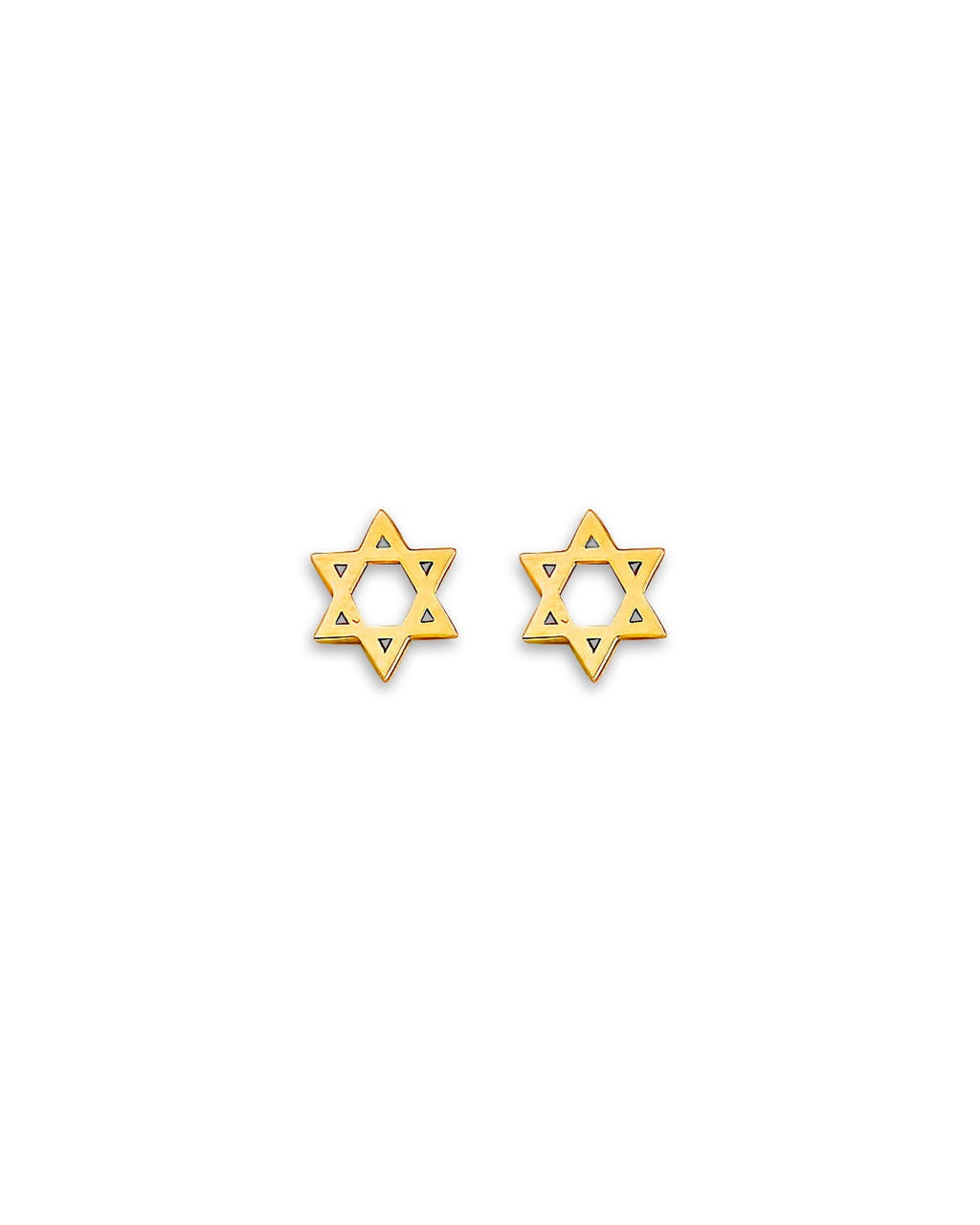 14K Yellow Gold Star Stud Earrings with Screw Back (ST-0873)