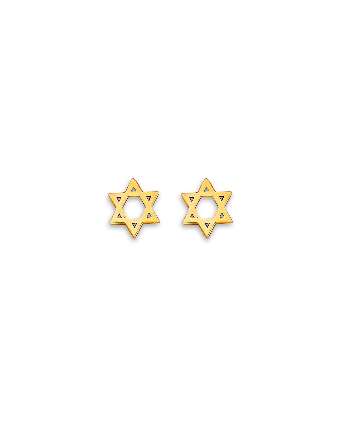 14K Yellow Gold Star Stud Earrings with Screw Back (ST-0873)