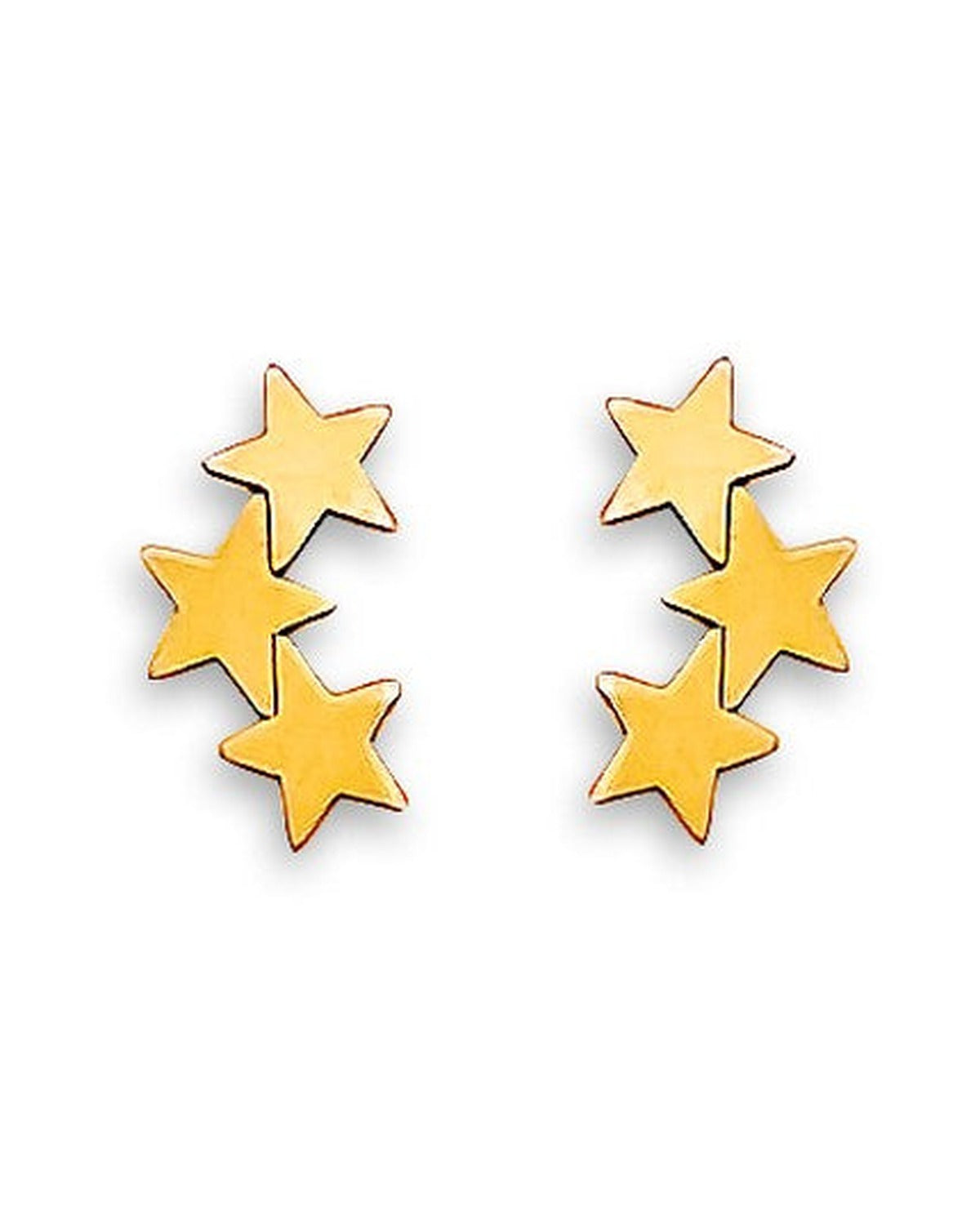 14K Yellow Gold Star Stud Earrings with Screw Back (ST-0875)