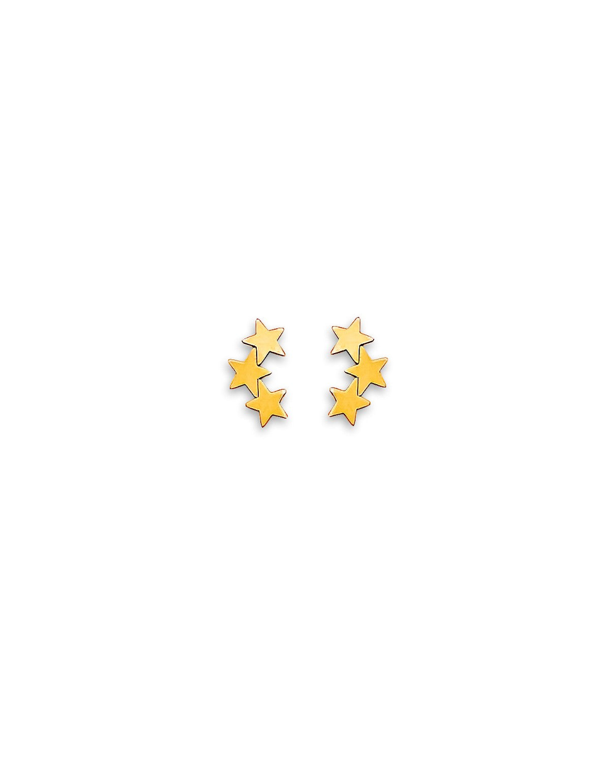 14K Yellow Gold Star Stud Earrings with Screw Back (ST-0875)