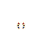 14K Yellow Gold Star CZ Stud Earrings with Screw Back (ST-0876)