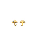 14K Yellow Gold Umbrella CZ Stud Earrings with Screw Back (ST-0880)