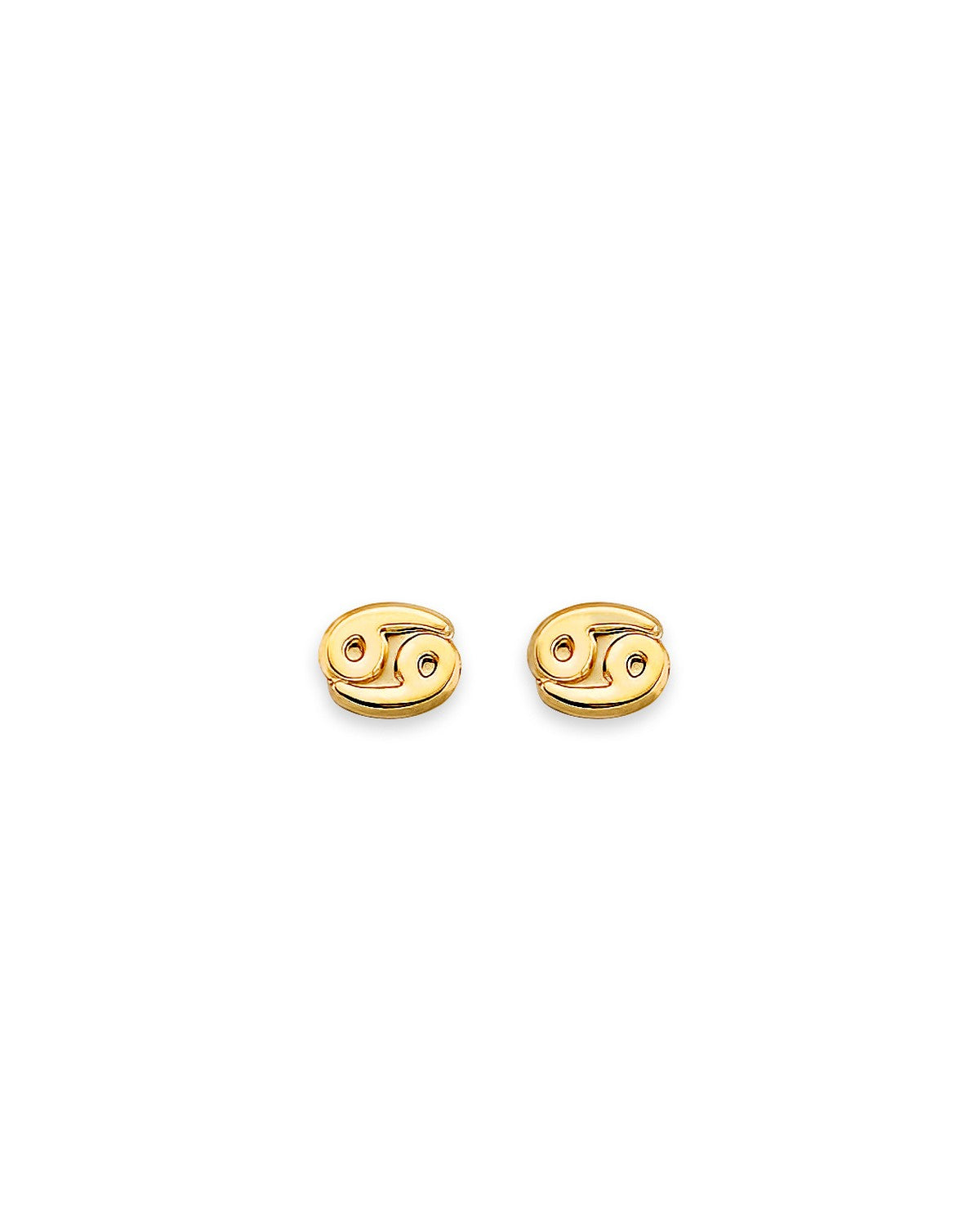 14K Yellow Gold Zodiac-Cancer Stud Earrings with Screw Back (ST-0881-CANCE)