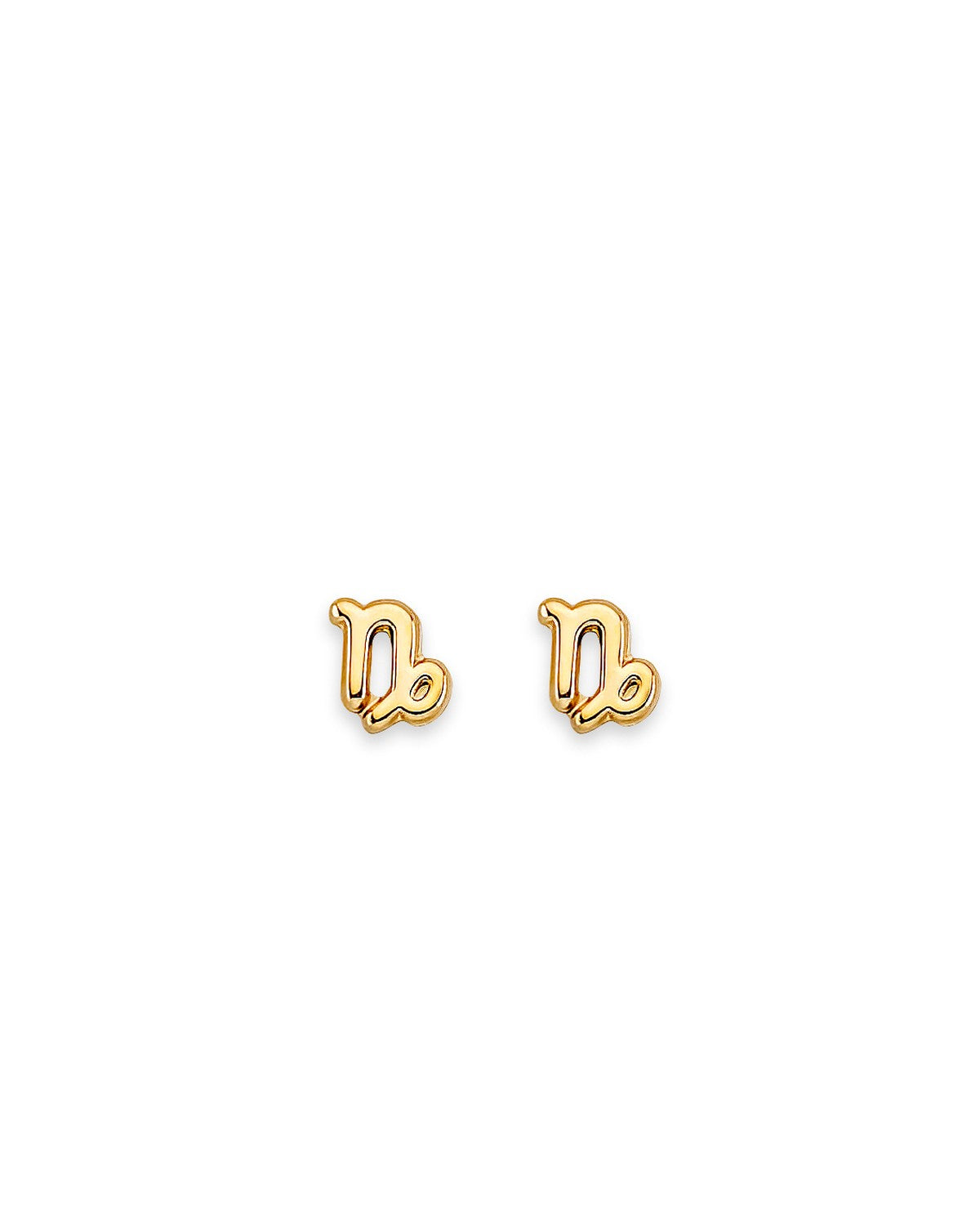 14K Yellow Gold Zodiac-Capricorn Stud Earrings with Screw Back (ST-0881-CAPRI)