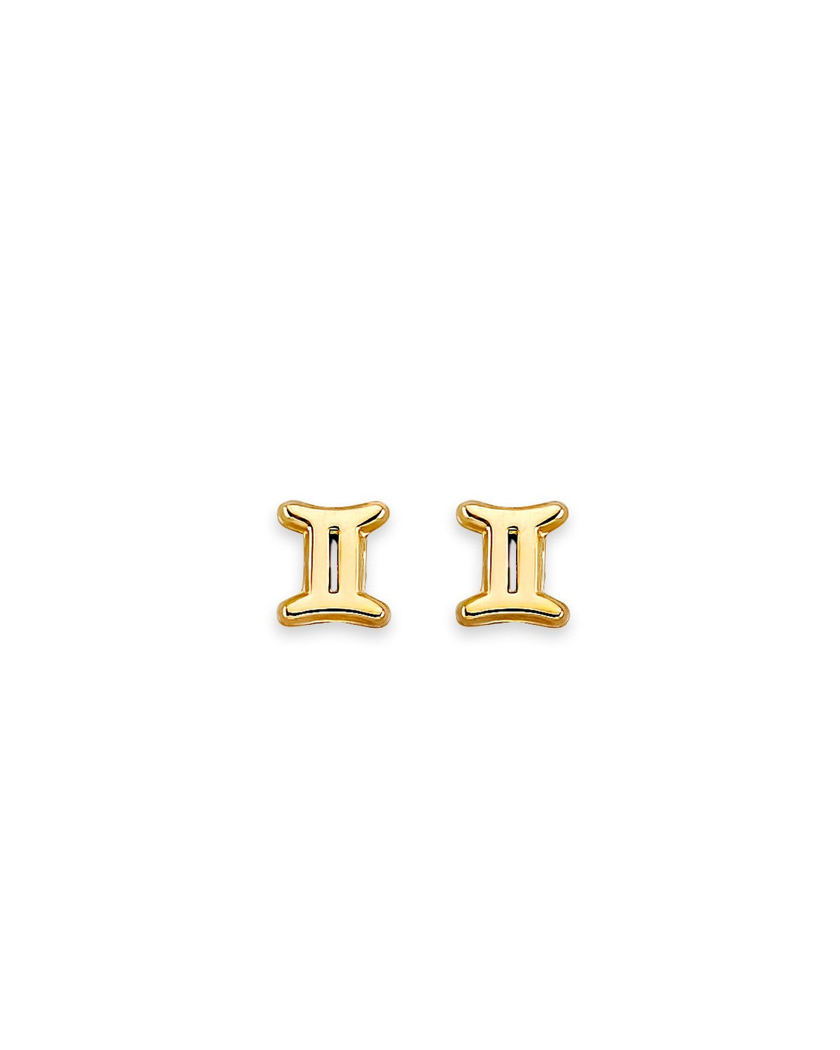 14K Yellow Gold Zodiac-Gemini Stud Earrings with Screw Back (ST-0881-GEMIN)