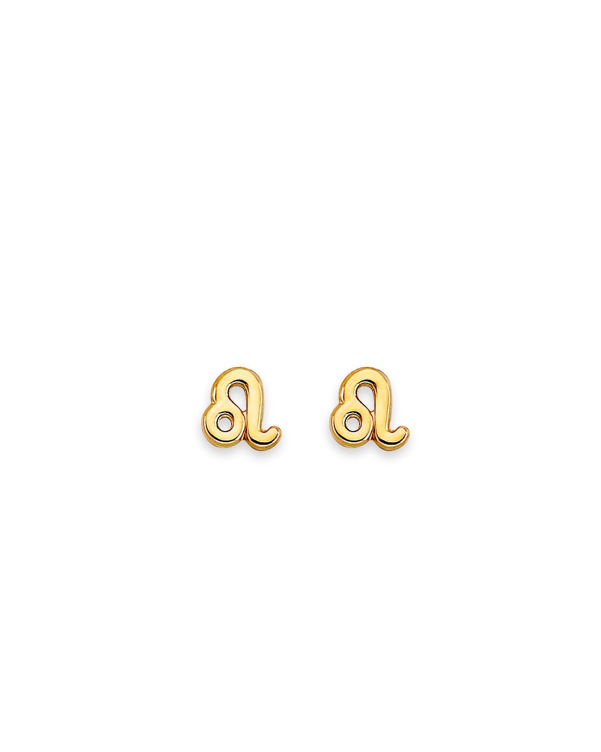 14K Yellow Gold Zodiac-Leo Stud Earrings with Screw Back (ST-0881-LEO)