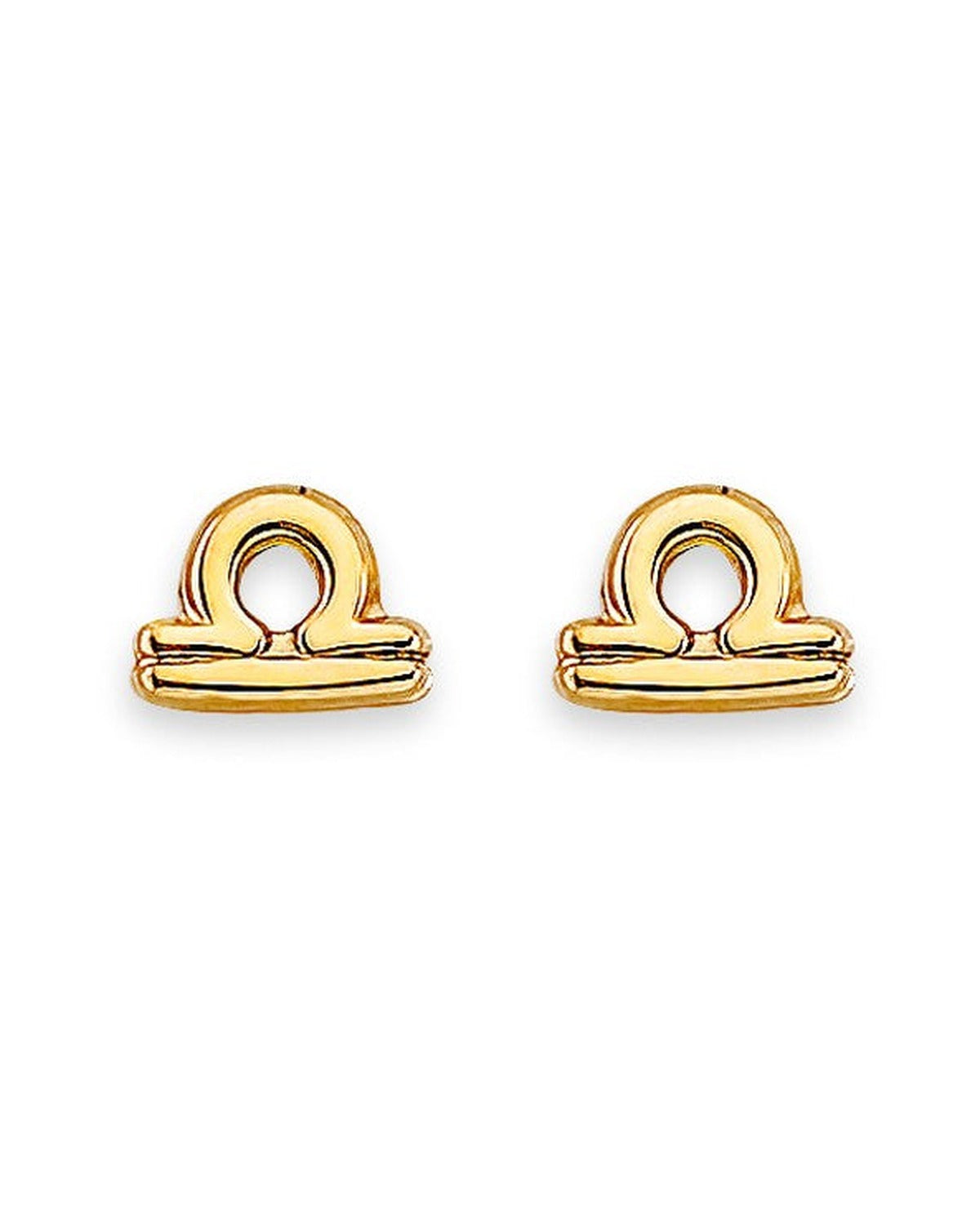 14K Yellow Gold Zodiac-Libra Stud Earrings with Screw Back (ST-0881-LIBRA)